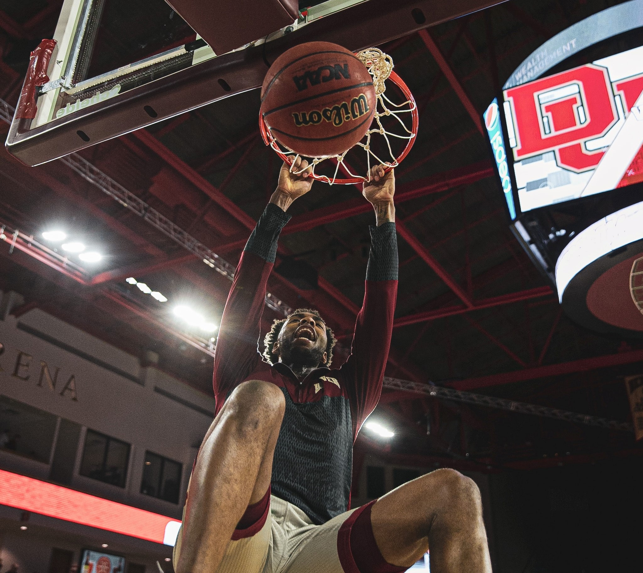 A player dunking a basketball
